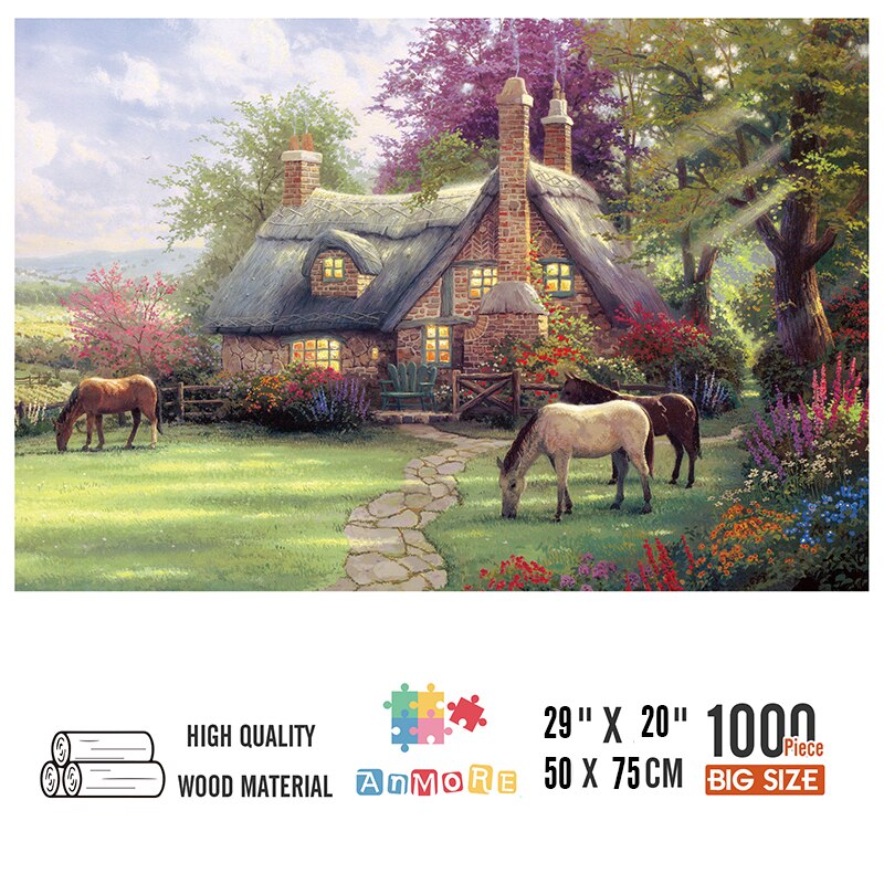 50x75cm Jigsaw Puzzles 1000 Pieces Puzzle Game Wooden Toys Assembling Oil Painting Landscape Puzzles For Adults Release Pressure PAP SHOP 42