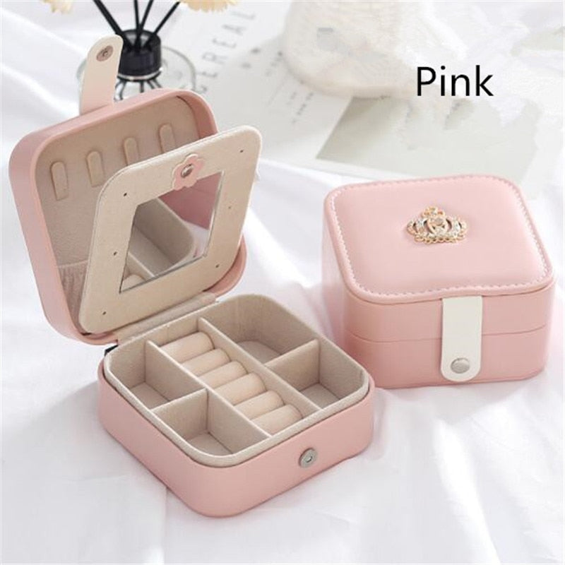 WE Oversize Premium 2Layers Leather Jewelry Organizer Box Necklaces Earrings Rings Large Storage Makeup Case With Lock for Women PAP SHOP 42
