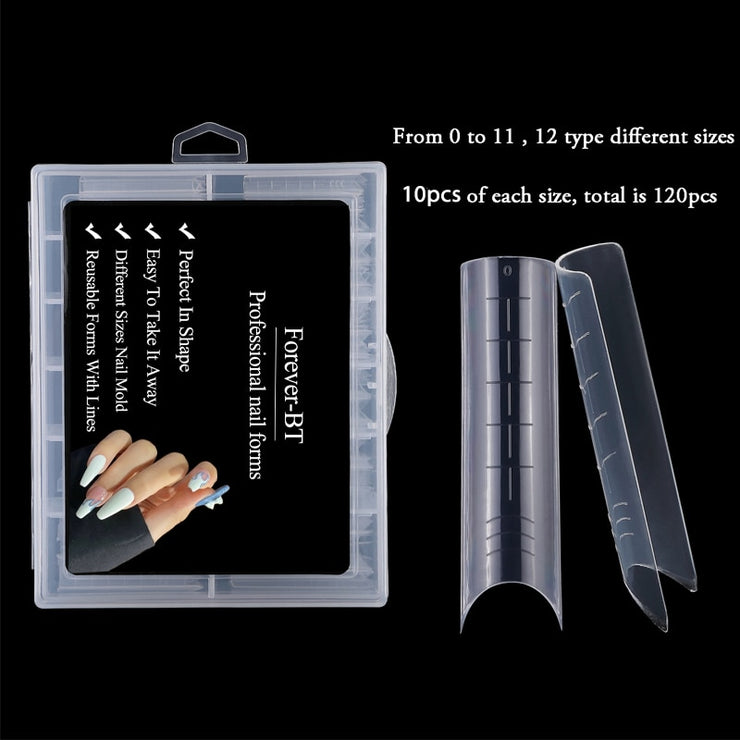 False Nails Forms Mold Square Stiletto Tips Sharp Stilettos UV Extension Gel Manicure Easy Apply Salon Extension PAP SHOP 42