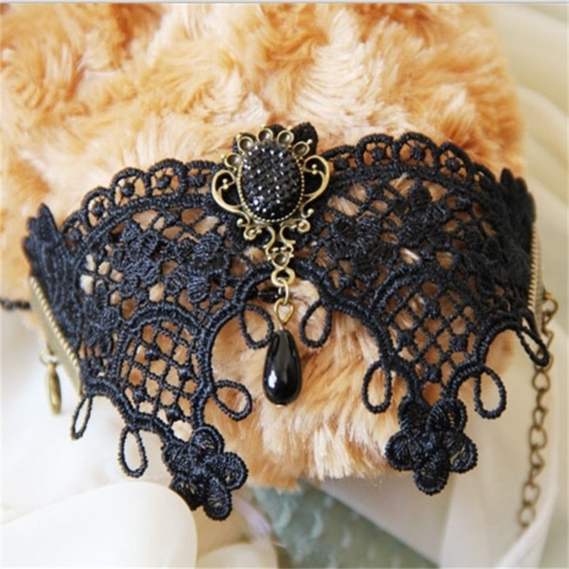 YiYaoFa Vintage Black Lace Bracelets &amp; Bangles for Women Wrist Jewelry Handmade Women Accessories Gothic Party Jewelry LB-01 PAP SHOP 42