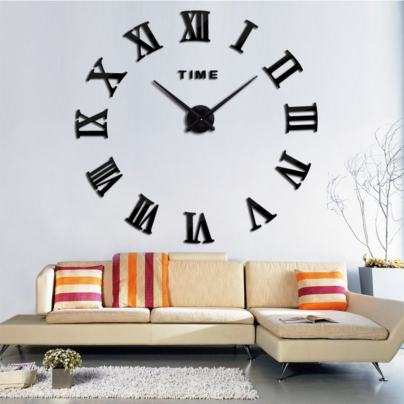 2023 New Diy Wall Clock 3D Home Decor Large Roman Mirror Fashion Modern Quartz Art Clocks living Room Watch Free Shipping PAP SHOP 42