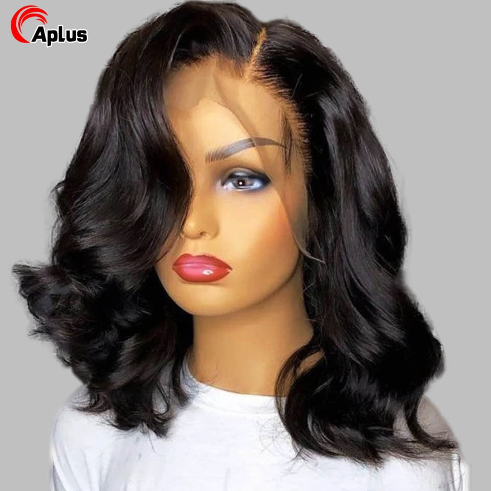 Body Wave Short Bob Wigs Human Hair 13x4 Bob Wig Lace Front Human Hair Wigs For Black Women Body Wave Frontal Wig Preplucked 180 PAP SHOP 42