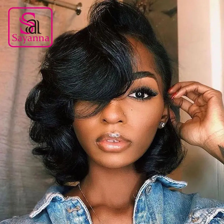 HD Lace Frontal Wigs For Women Short Bob Wig 13X4 Lace Front Human Hair Wigs With Baby Hair Brazilian Wavy Bob Wigs Pre Plucked PAP SHOP 42