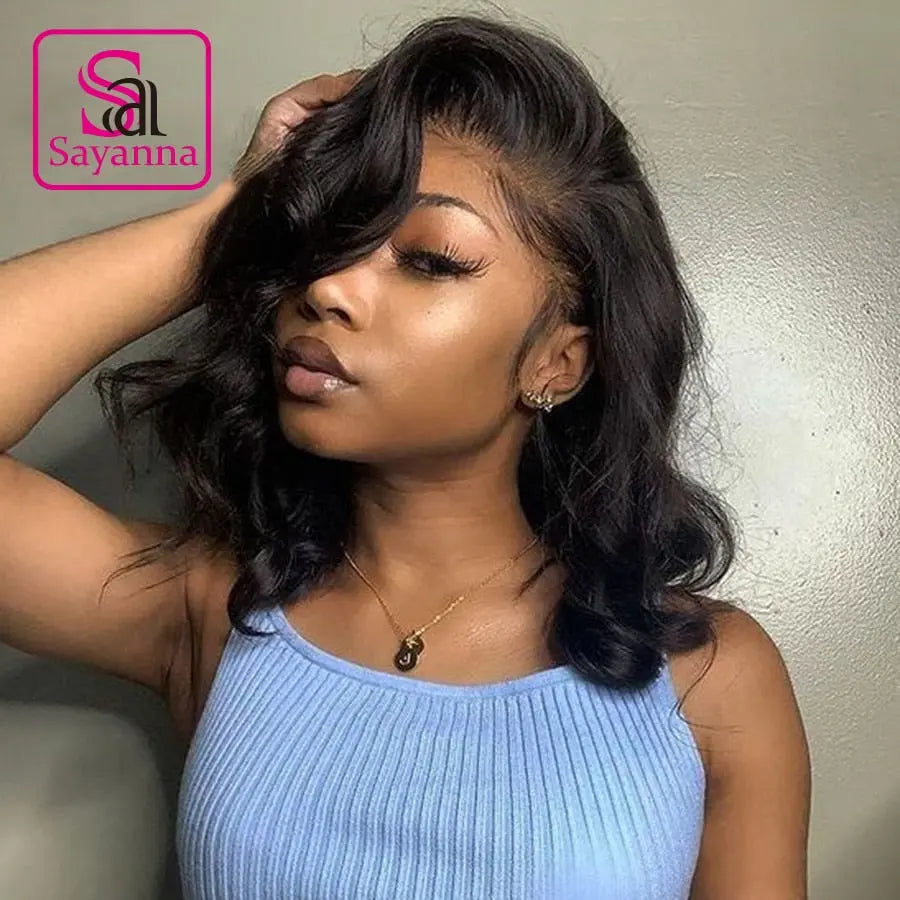 HD Lace Frontal Wigs For Women Short Bob Wig 13X4 Lace Front Human Hair Wigs With Baby Hair Brazilian Wavy Bob Wigs Pre Plucked PAP SHOP 42