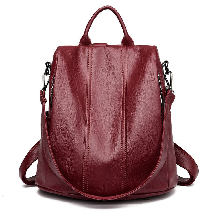 Women&#39;s Waterproof Anti Theft Leather Backpack 2022 Girls Shoulder Bags Multifunctional Large Capacity Travel Backpacks Mochilas PAP SHOP 42