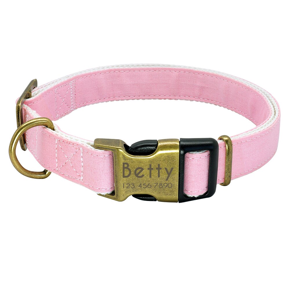 Personalized Dog Collar Nylon Small Large Dogs Puppy Collars Engrave Name ID for Small Medium Large Pet Pitbull Chihuahua Pink PAP SHOP 42