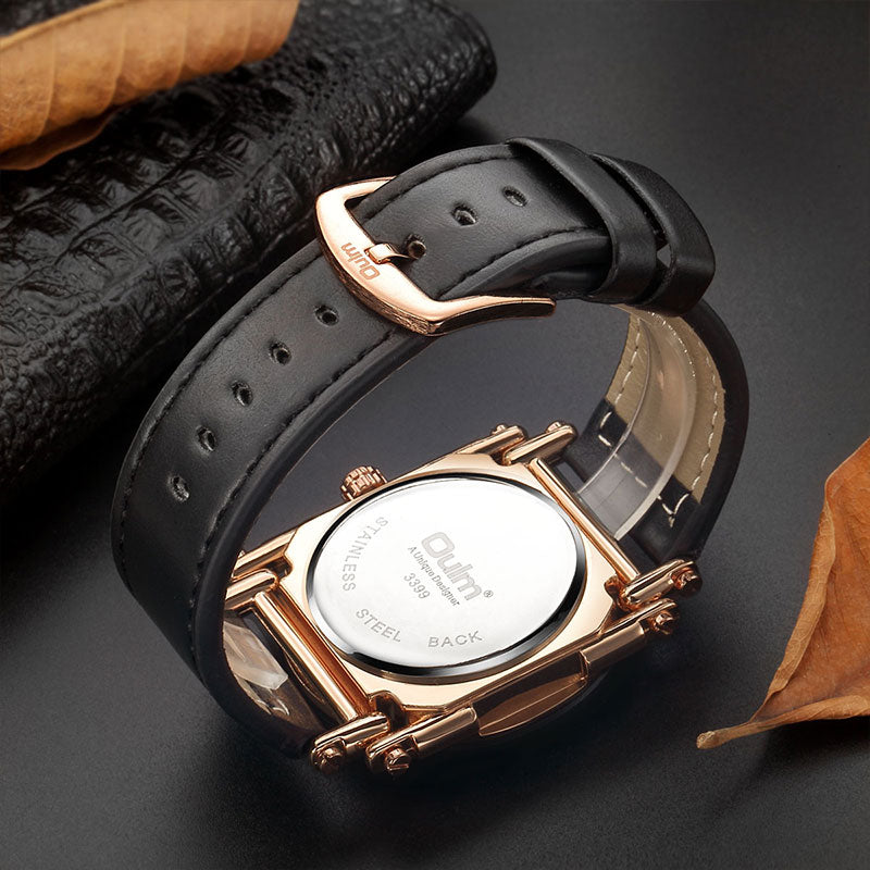Oulm New Style Watches Men Casual Calendar Quartz Clock Male Unique Design Luxury Men&#39;s Leather Wrist Watches relogio masculino PAP SHOP 42