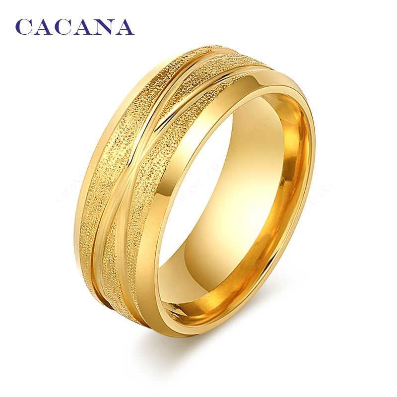 CACANA  Stainless Steel Rings For Women Cross Lines Fashion Jewelry Wholesale NO.R1 PAP SHOP 42