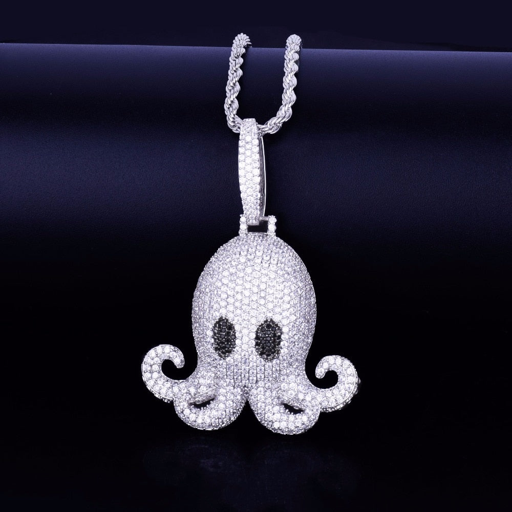 Animal Pctopus Necklaces &amp; Pendants Bling Cubic Zircon Jewelry for Men PAP SHOP 42