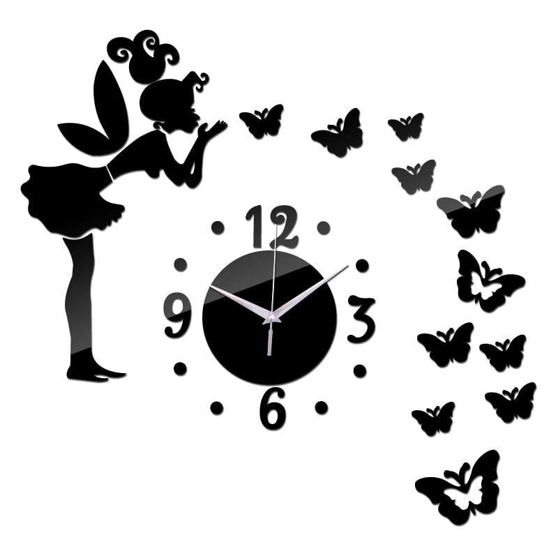 Top fashion new home decoration 3D mirror acrylic clocks safe modern design wall clock l watch sticker PAP SHOP 42