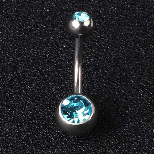 20pcs/lot 15G 1.4*10*5/8mm Titanium Crystal Stone Belly Button Rings Belly Bars Navel Piercing Body Jewelry Ombligo Nombril PAP SHOP 42