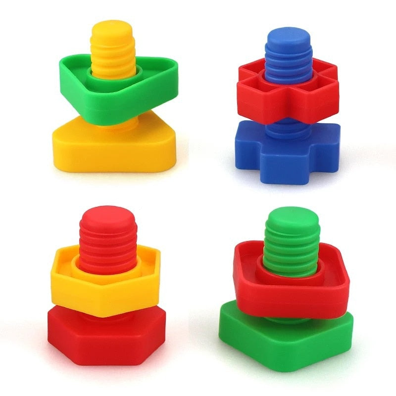 5 Set Screw building blocks plastic insert blocks nut shape toys for children Educational Toys montessori scale models PAP SHOP 42