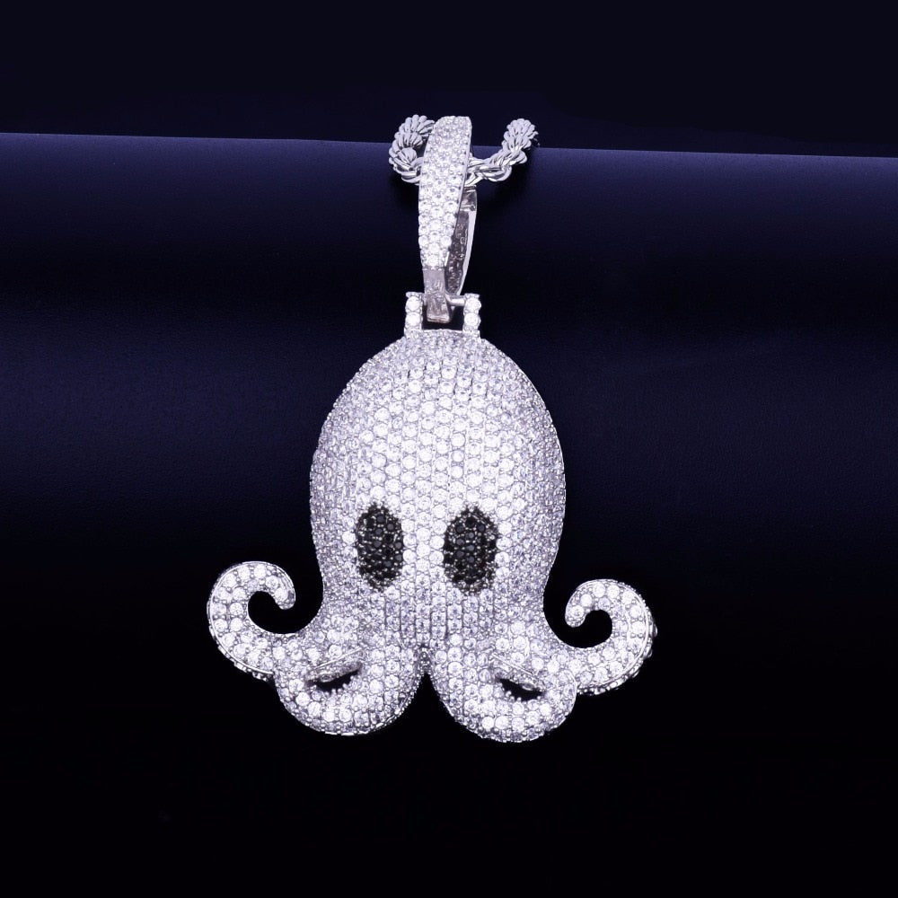 Animal Pctopus Necklaces &amp; Pendants Bling Cubic Zircon Jewelry for Men PAP SHOP 42