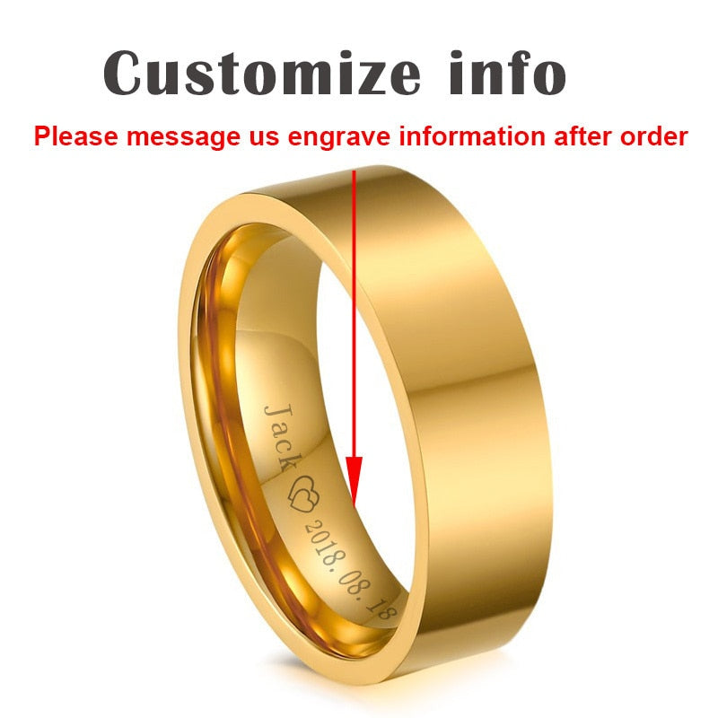 Vnox Personalize His and Hers Wedding Ring Gold Color Engagement Rings for Women and Men Jewelry PAP SHOP 42
