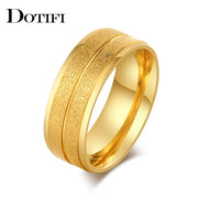 DOTIFI  316L Stainless Steel Rings For Women Gold Color Scrub Engagement Wedding Ring Jewelry PAP SHOP 42