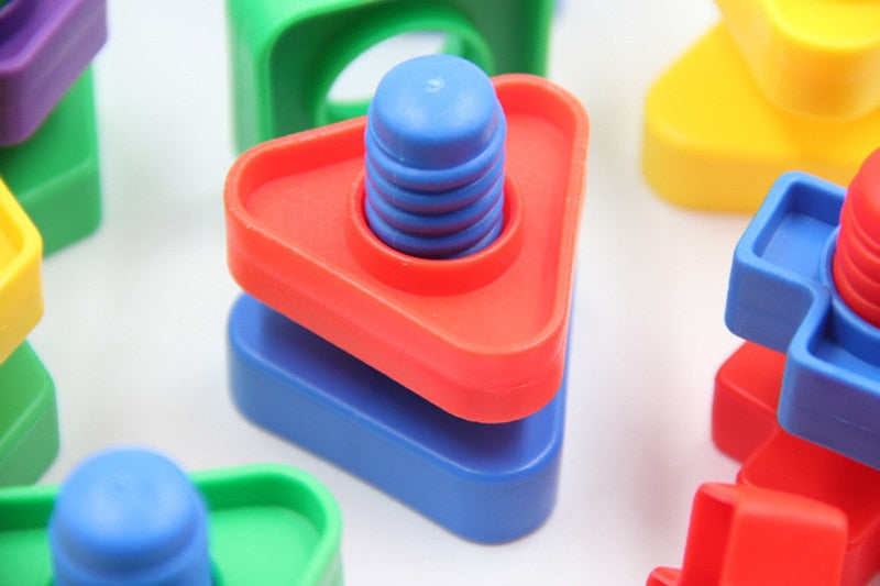 5 Set Screw building blocks plastic insert blocks nut shape toys for children Educational Toys montessori scale models PAP SHOP 42
