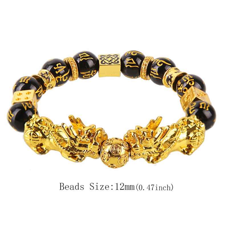 Pixiu Good Luck Bracelets Tibetan Buddhism Obsidian Stone Beads Unisex Bracelet For Women Men Jewelry Gift PAP SHOP 42
