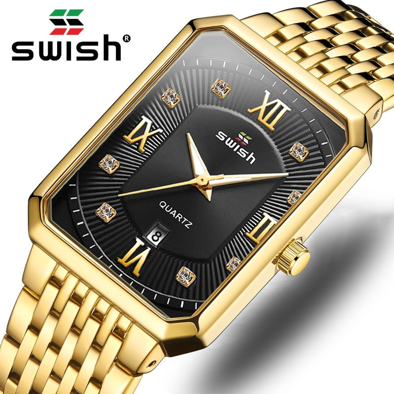 Relogio Masculino Luxo Brand Designer Watches Men Creative Rectangle Quartz Wrist Watch Luxury Business Golden Watches Mens PAP SHOP 42