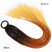 Hair Color Gradient Dirty Braided Ponytail Women Elastic Hair Band Rubber Band Hair Accessories Wig Headband 60cm PAP SHOP 42