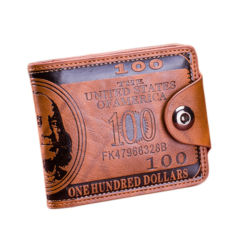 Leather Men Wallet 2022 Dollar Price Wallet Casual Clutch Money Purse Bag Credit Card Holder Fashion New billetera hombre PAP SHOP 42