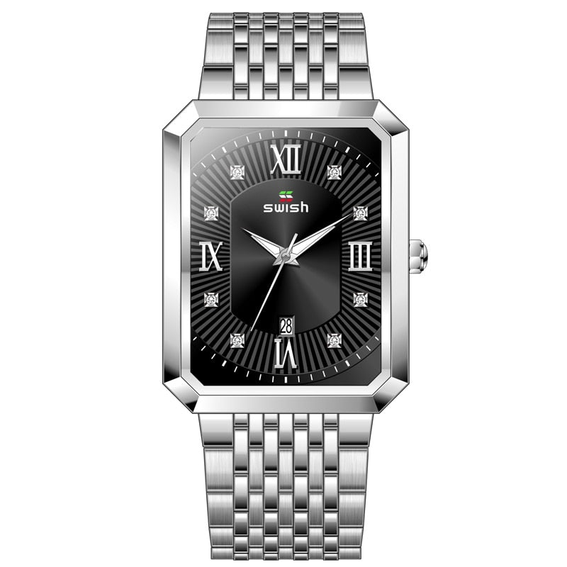 Luxury Golden Watches Men Top Brand Designer Quartz Wristwatches Creative Rectangle Diamond Watch Waterproof Relogio Masculino PAP SHOP 42