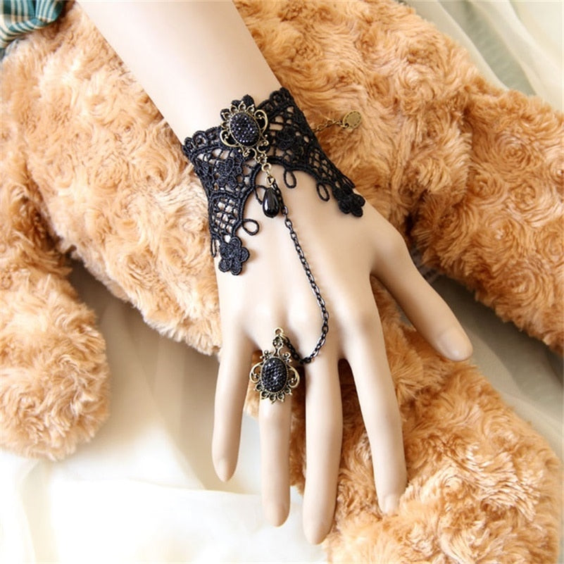 YiYaoFa Vintage Black Lace Bracelets &amp; Bangles for Women Wrist Jewelry Handmade Women Accessories Gothic Party Jewelry LB-01 PAP SHOP 42