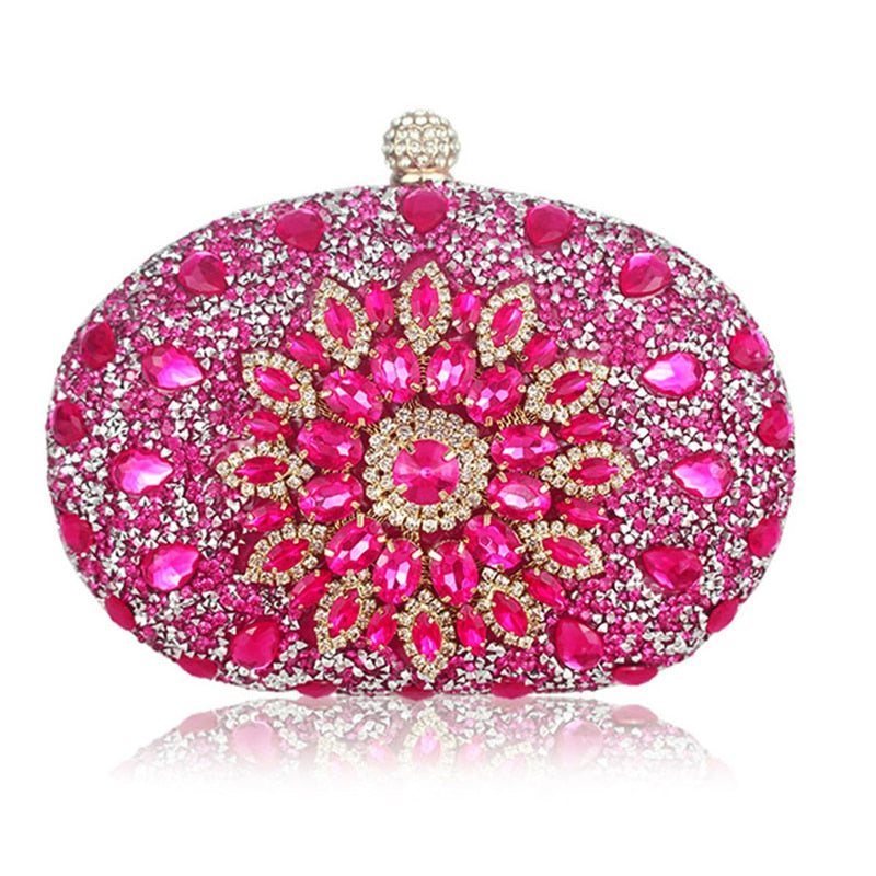 Wedding Diamond Silver Floral Crystal Sling Package Woman Clutch Bag Cell Phone Pocket Matching Wallet Purse Handbags PAP SHOP 42