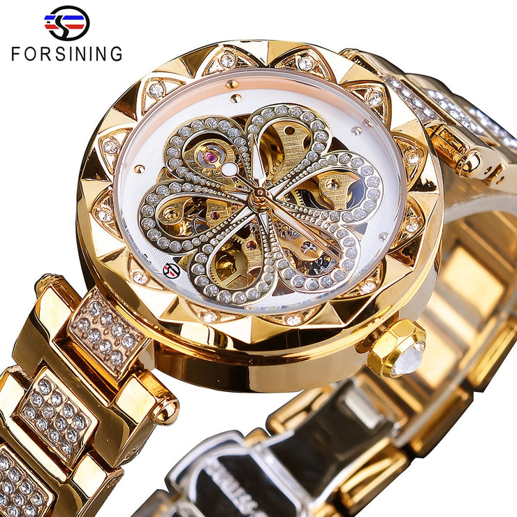 Forsining Fashion Women Watch Top Brand Diamond Female Wristwatch Automatic Machanical Watches Waterproof Luminous Hands Clock PAP SHOP 42