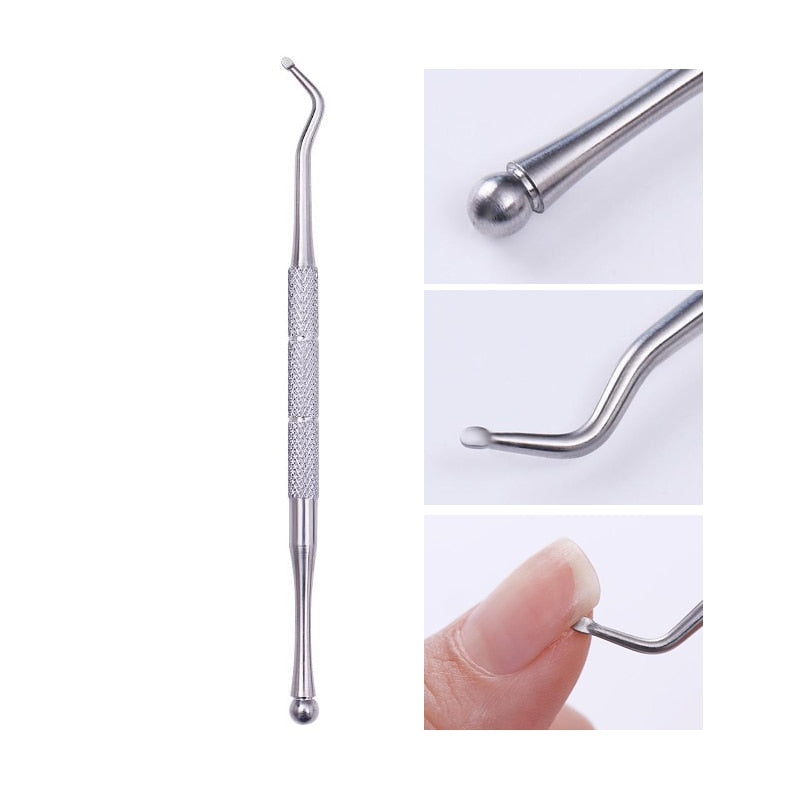 1pcs Double-ended Stainless Steel Cuticle Pusher Dead Skin Push Remover For Pedicure Manicure Nail Art Cleaner Care Tool PAP SHOP 42