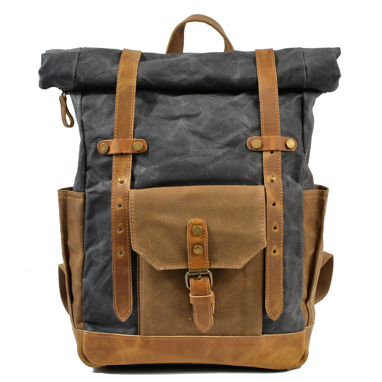 MUCHUAN Luxury Vintage Canvas Backpacks for Men Oil Wax Canvas Leather Travel Backpack Large Waterproof Daypacks Retro Bagpack PAP SHOP 42