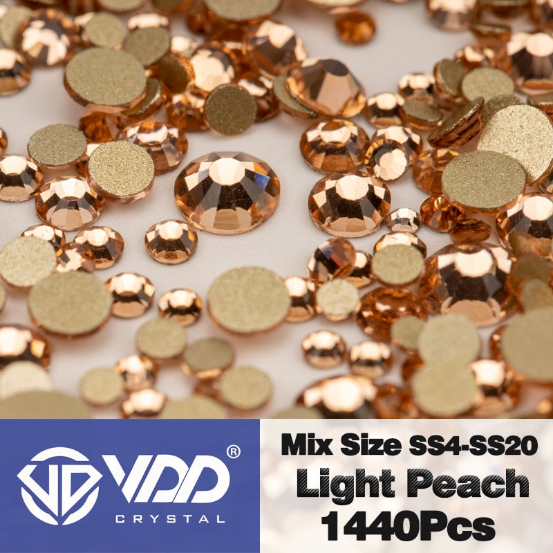 VDD SS4-SS20 Mix Size Clear Crystal Non HotFix Gold FlatBack Rhinestones Decorations DIY Glitter Stones 3D Nail Art Accessories PAP SHOP 42