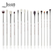 Jessup Professional Makeup Brushes Set 15pcs Make up Brush Pearl White/Silver Tools kit Eye Liner Shader natural-synthetic hair PAP SHOP 42