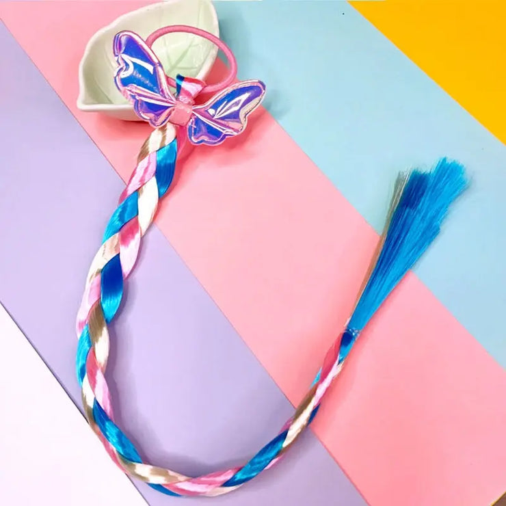 Kids Styling Hair Tools Accessories Girl Trend Long Braided Rope Clip On Hair Headband Curling Wig Ties Ponytail Holder Hairband PAP SHOP 42