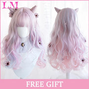 LM Cosplay Wig With Bangs Synthetic Straight Hair 24 Inch Long Heat-Resistant Pink Wig For Women PAP SHOP 42