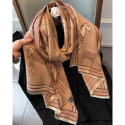 Luxury Winter Cashmere Scarf Women 2022 Design Warm Pashmina Blanket Horse Scarves Female Shawl Wraps Thick Foulard Bufanda PAP SHOP 42