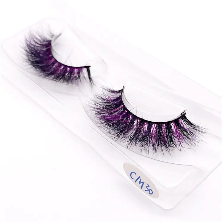 New 3D mink lashes wholesale makeup Colored eyelashes natural long individual thick fluffy dramatic volume soft false eyelashes PAP SHOP 42