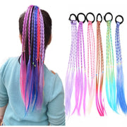 New Girls Colorful Wigs Ponytail Headbands Rubber Bands Beauty Hair Bands Headwear Kids Hair Accessories Head Band Hair Ornament PAP SHOP 42