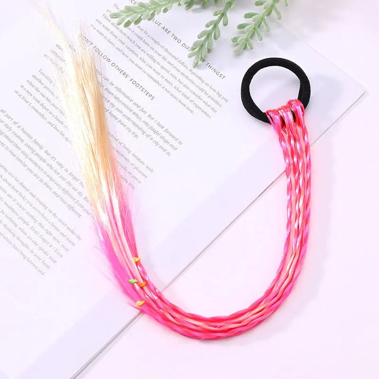 New Girls Colorful Wigs Ponytail Headbands Rubber Bands Beauty Hair Bands Headwear Kids Hair Accessories Head Band Hair Ornament PAP SHOP 42