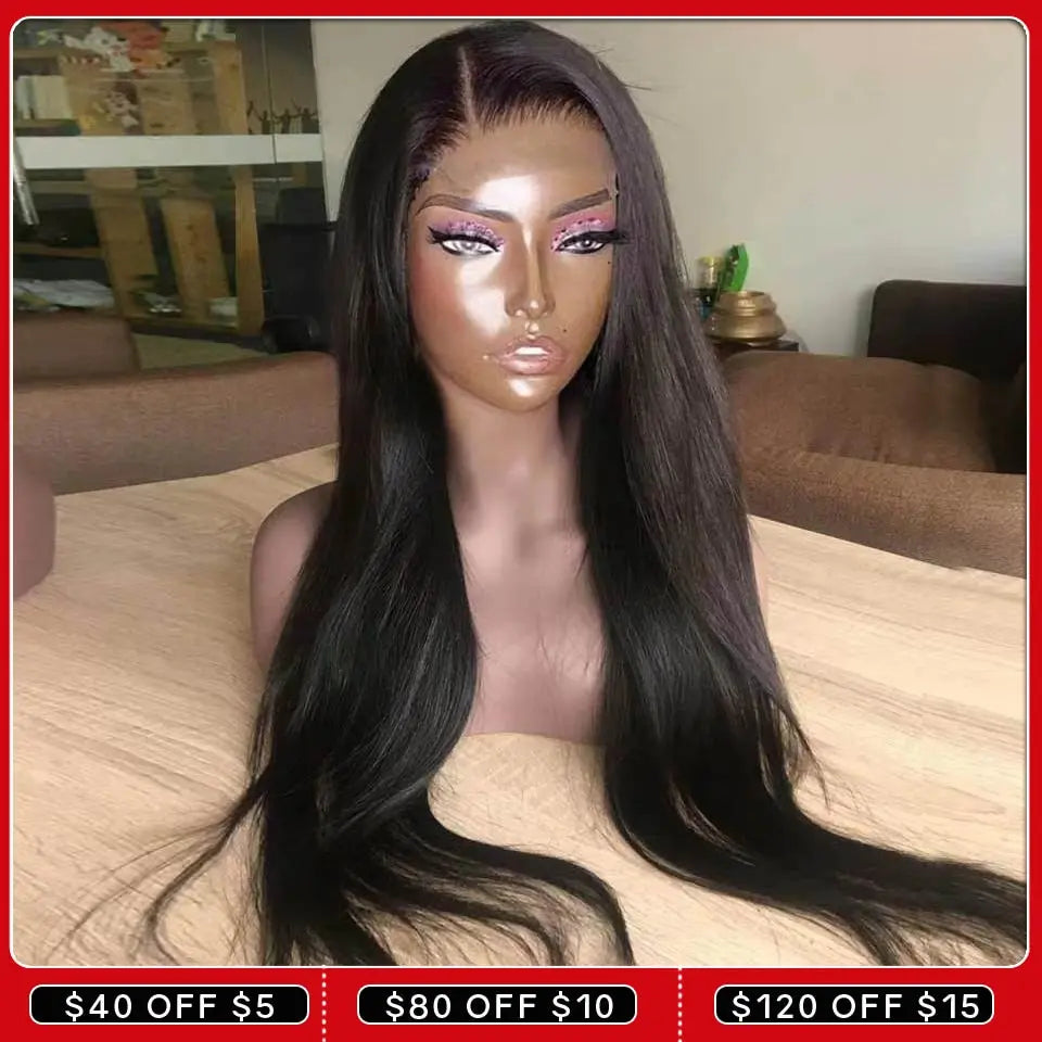ONETIDE Transparent 34 Inch Bone Straight Lace Front Wig Brazilian Human Hair 13x4 Lace Frontal Wigs For Women Closure Wigs PAP SHOP 42