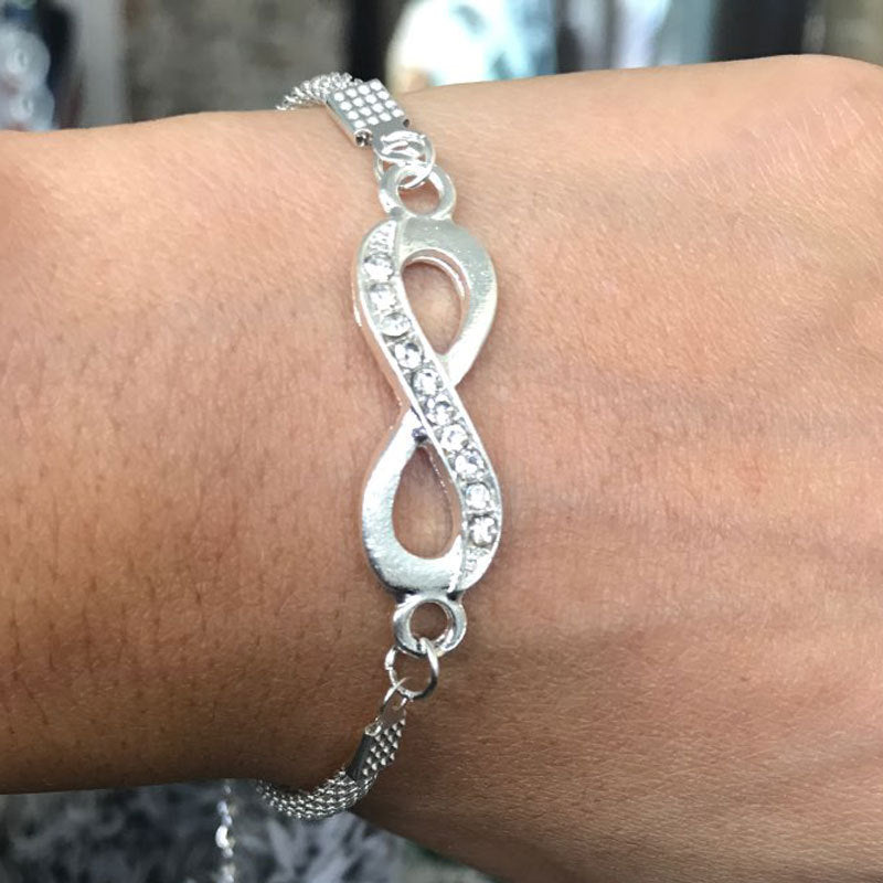 Rhinestone Infinity Bracelet Men&#39;s Women&#39;s Jewelry 8 Number Pendant Charm Blange Couple Bracelets For Lover Friend Women Gifts PAP SHOP 42
