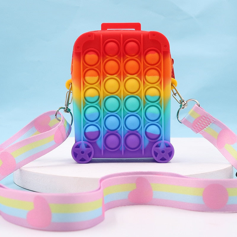 Unicorn Pop Antistress Toys Silicone Push Pop Bubble Bag Unicorn Crossbody Bag Reliver Autism Handbag Coin Pouch Purse for Kids PAP SHOP 42