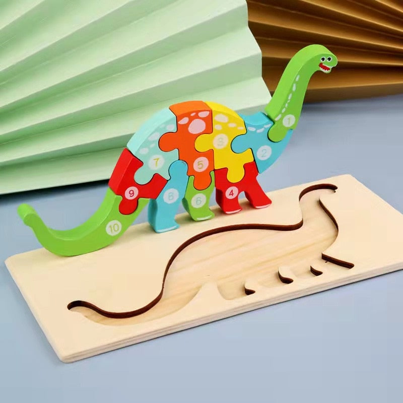 Montessori Wooden Toddler Puzzles for Kids Montessori Toys for Toddlers 2 3 4 5 Years Old Top 3D Puzzle Educational Dinosaur Toy PAP SHOP 42