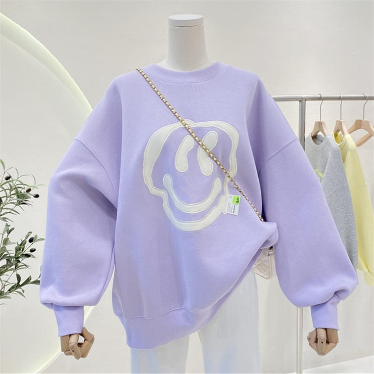 2022 Spring Women Hoodies Cartoon Embroidery Fashion Sweatshirt O-Neck Long Sleeve Pullovers Female Casual Loose Sweatshirts PAP SHOP 42