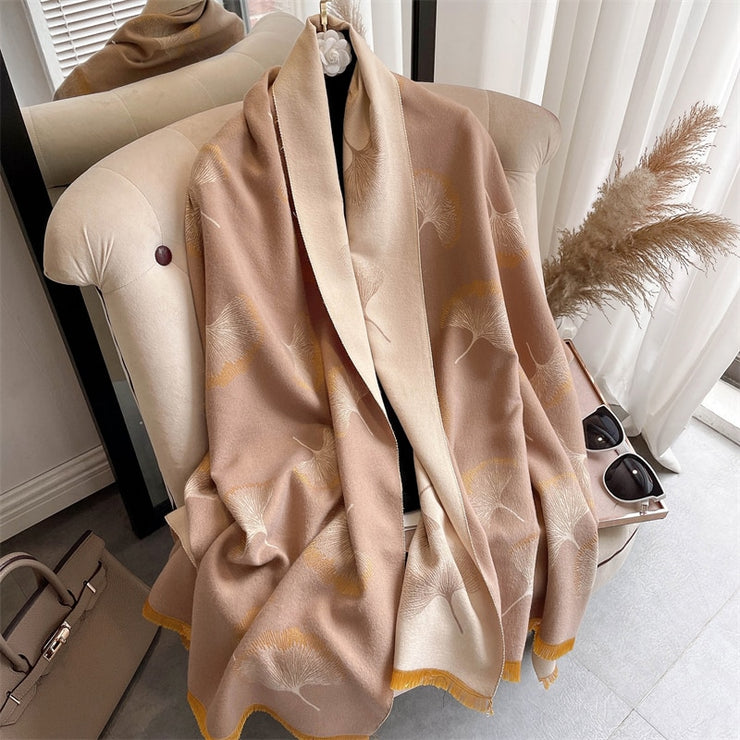 Warm Winter Scarf Cashmere Women Pashmina Design Print Shawls Wrap Female Thick Blanket Soft Bufanda Stoles 2022 Fashion PAP SHOP 42