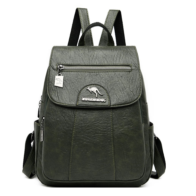 2022 Women Leather Backpacks High Quality Female Vintage Backpack For Girls School Bag Travel Bagpack Ladies Sac A Dos Back Pack PAP SHOP 42