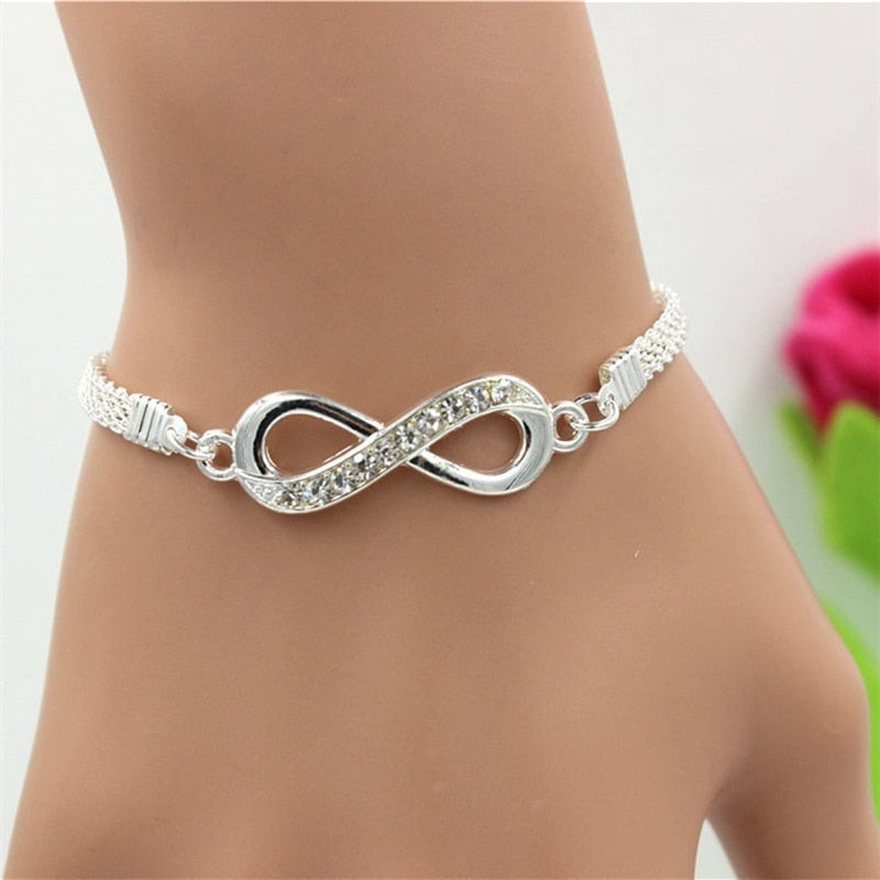 Rhinestone Infinity Bracelet Men&#39;s Women&#39;s Jewelry 8 Number Pendant Charm Blange Couple Bracelets For Lover Friend Women Gifts PAP SHOP 42