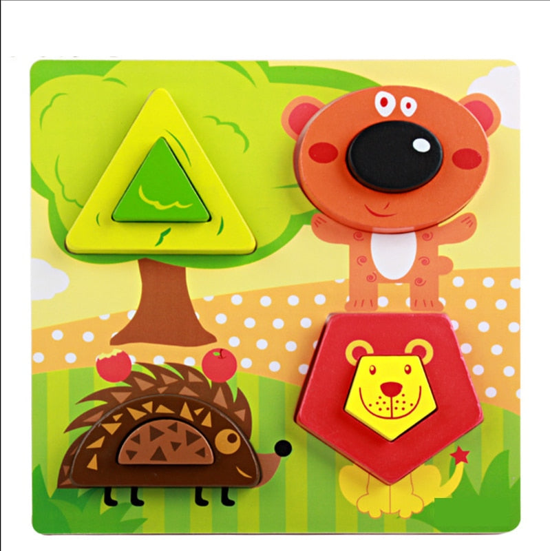 Intelligence Kids Toy Wooden 3D Puzzle Jigsaw Tangram for Children Baby Cartoon Animal/Traffic Puzzles Educational Learning Toys PAP SHOP 42