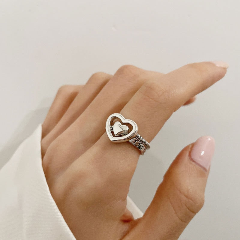 Vintage Hollow Heart Butterfly Rings Set For Women Metal Silver Color Geometric Spiral Shape Ring 22pcs Set 2022 Trendy Jewelry PAP SHOP 42