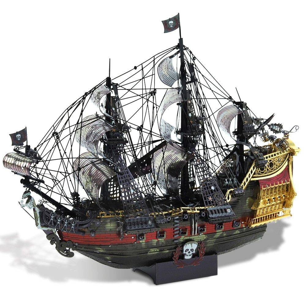 Piececool 3D Metal Puzzle The Queen Anne&#39;s Revenge Jigsaw Pirate Ship DIY Model Building Kits Toys for Teens Brain Teaser PAP SHOP 42