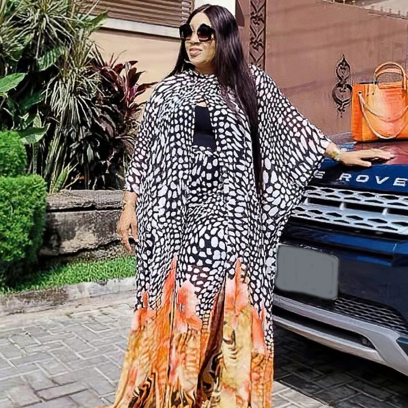 2 Piece Set Women Africa Clothes 2022 African Dashiki New Fashion Two Piece Suit Long Tops + Wide Pants Party Big Size For Lady PAP SHOP 42